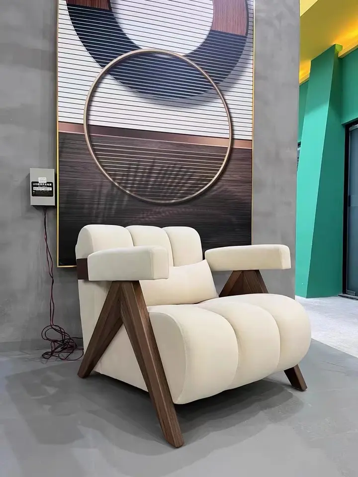 modern home single sofas velvet fabric leisure accent arm chair with solid wood legs for reception living room