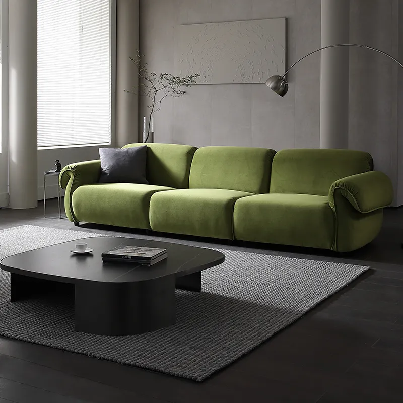 Luxury French Sofa Designer Italian Octopus Sofa Living Room Small Vintage Army Green Velvet Two Seat Sofa For Hotel