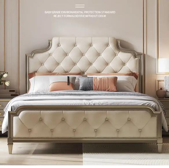 French Bed Luxury Furniture Bedroom All Solid Wood European Style Italian Simple Modern Double Master Bedroom Marriage Bed