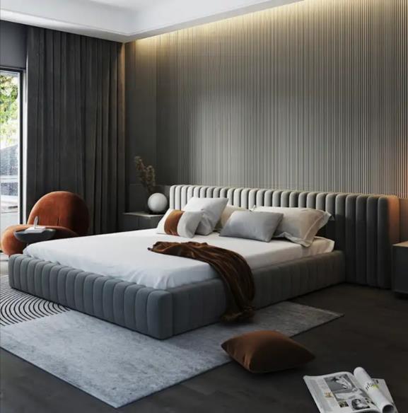 Nordic technology french bed light luxury wabi-sabi wind bed simple master bedroom double bed custom for bedroom furniture
