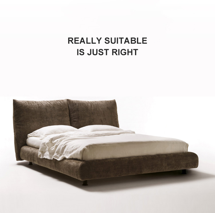 Italian petal fabric bed modern minimalist design family light luxury furniture double for bed bedroom