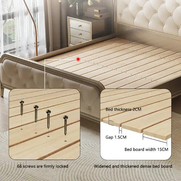 French Bed Luxury Furniture Bedroom All Solid Wood European Style Italian Simple Modern Double Master Bedroom Marriage Bed