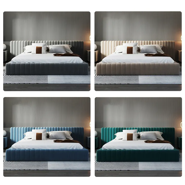 Nordic technology french bed light luxury wabi-sabi wind bed simple master bedroom double bed custom for bedroom furniture