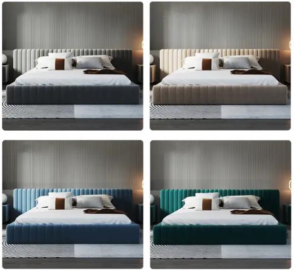 Nordic technology french bed light luxury wabi-sabi wind bed simple master bedroom double bed custom for bedroom furniture