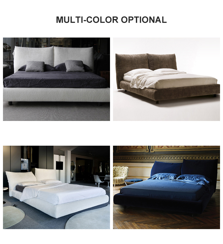 Italian petal fabric bed modern minimalist design family light luxury furniture double for bed bedroom