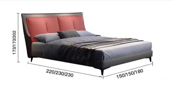 Luxury Italian Design Leather King Size Queen Size Bedroom Set Furniture Double Bed