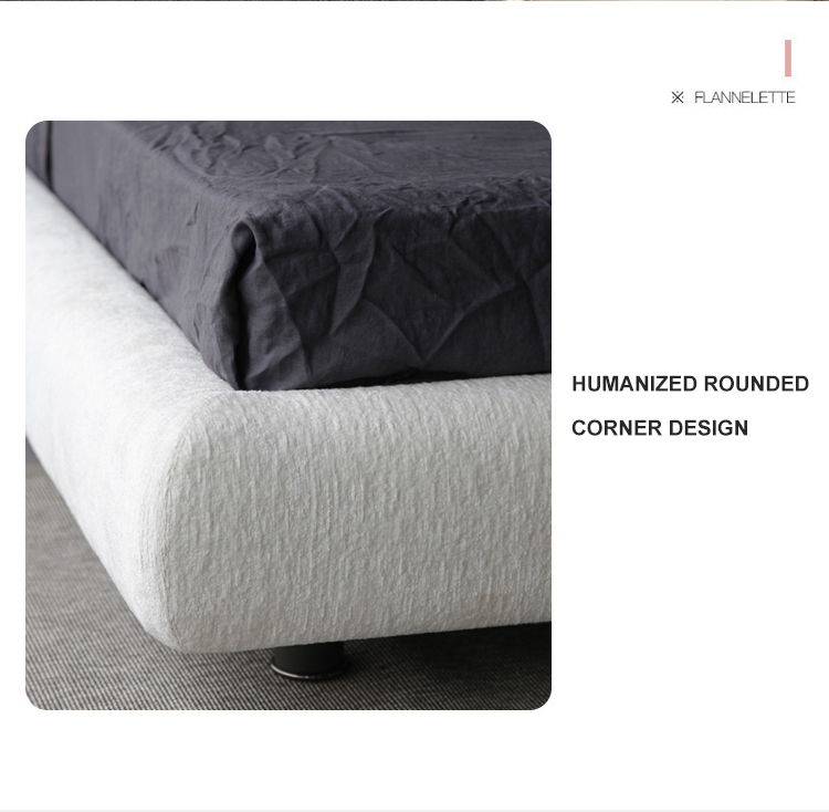 Italian petal fabric bed modern minimalist design family light luxury furniture double for bed bedroom