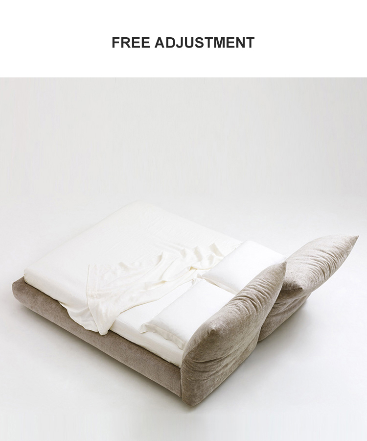 Italian petal fabric bed modern minimalist design family light luxury furniture double for bed bedroom